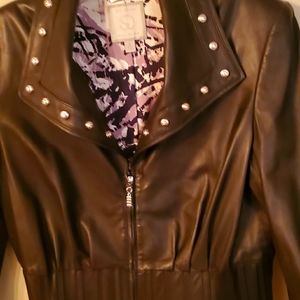 ST JOHN COUTURE LAMB LEATHER STUDDED MOT